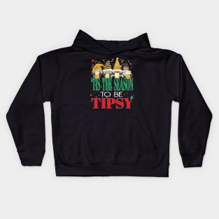 Funny Tis The Season To Be Tipsy Beer Drinks Christmas Xmas Kids Hoodie